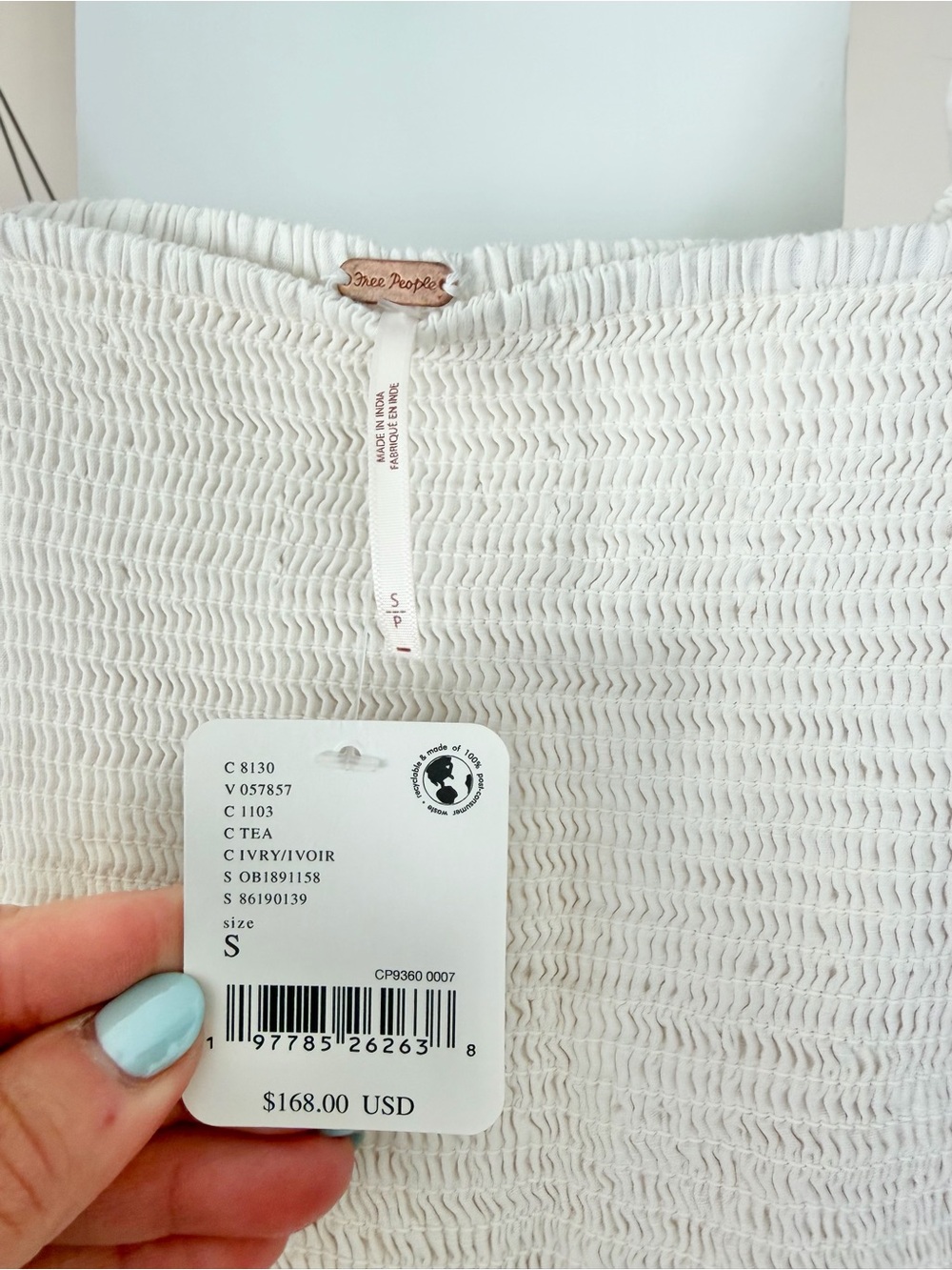 NWT Free People Perfect Storm Eyelet Smocked Midi Dress - Picture 7 of 8